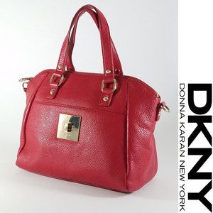 DKNY Women’s Designer Red Purse Genuine Leather Bag Satchel Handbag Red Color